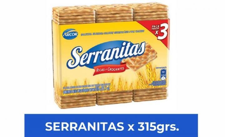 Galletitas SERRANITAS x 3u. 315grs. (B x 14u.)